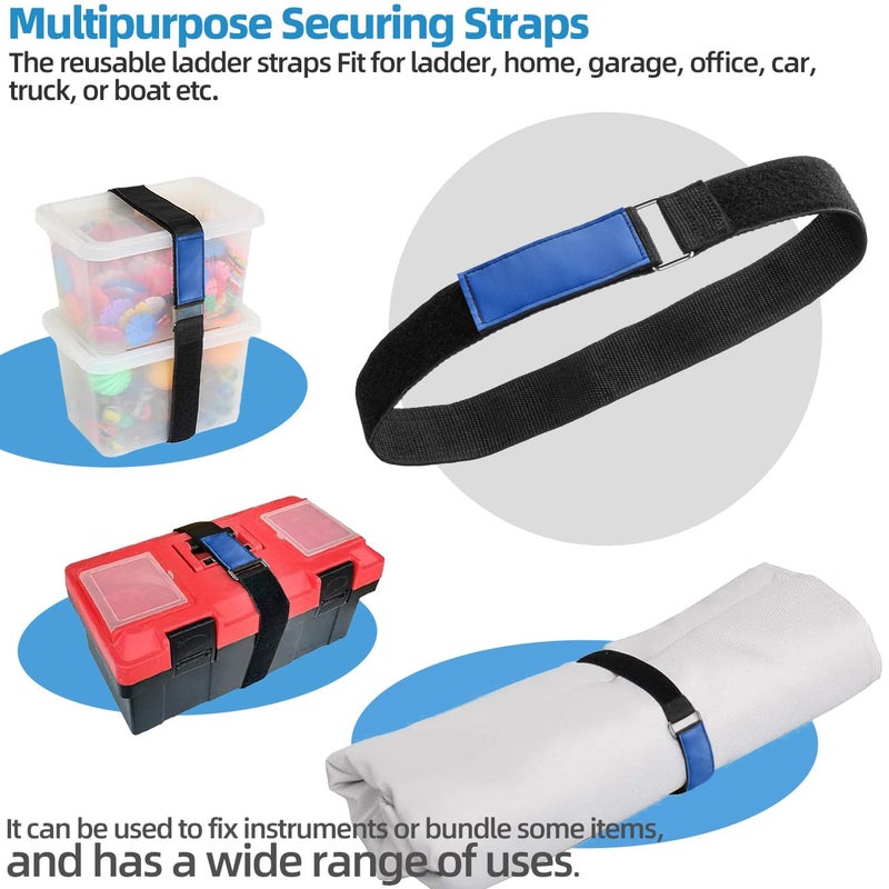 Sconva Ladder Rack Tie Down Straps Reusable Ladder Straps  Adjustable Multipurpose Securing Straps with Nylon Hook and Loop for Ladder  Home  Garage  Office  Car  Truck or Boat (33''x 2''  Pack of 4) - Image 5